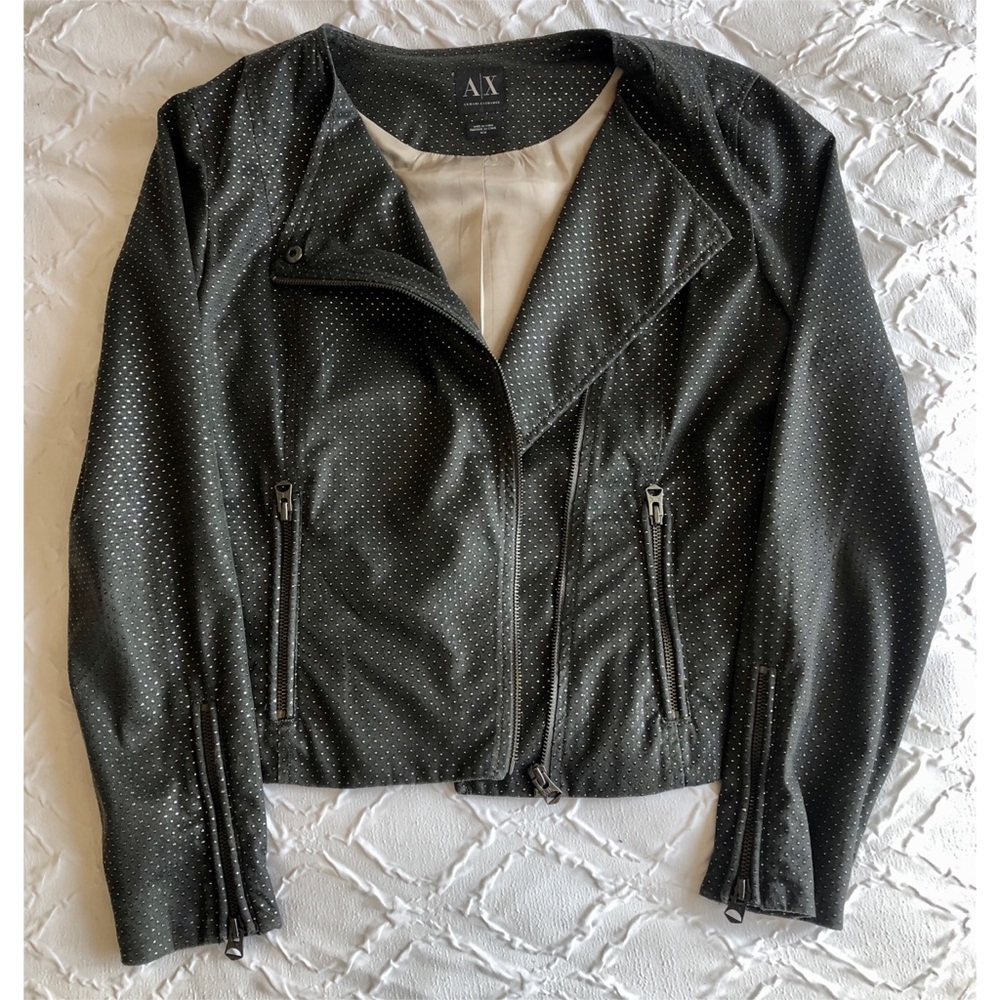 Armani Exchange - EUC, Stud Detail Biker Jacket